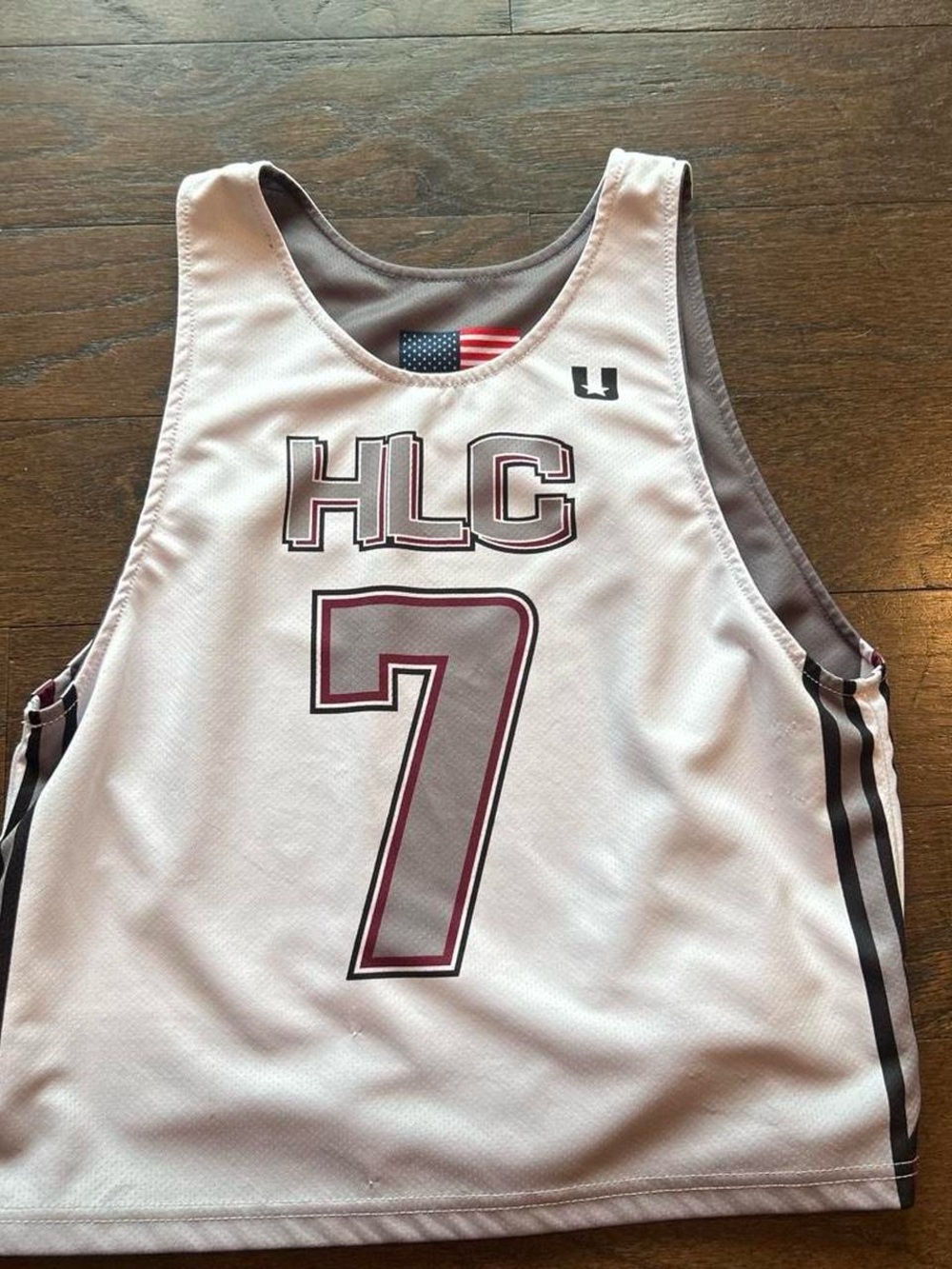 Youth White & Gray Basketball Jersey - Number 7